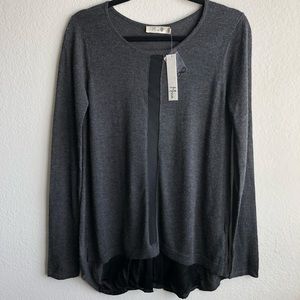 NEW Missa Silk Cashmere Grey Pleated Sweater XS